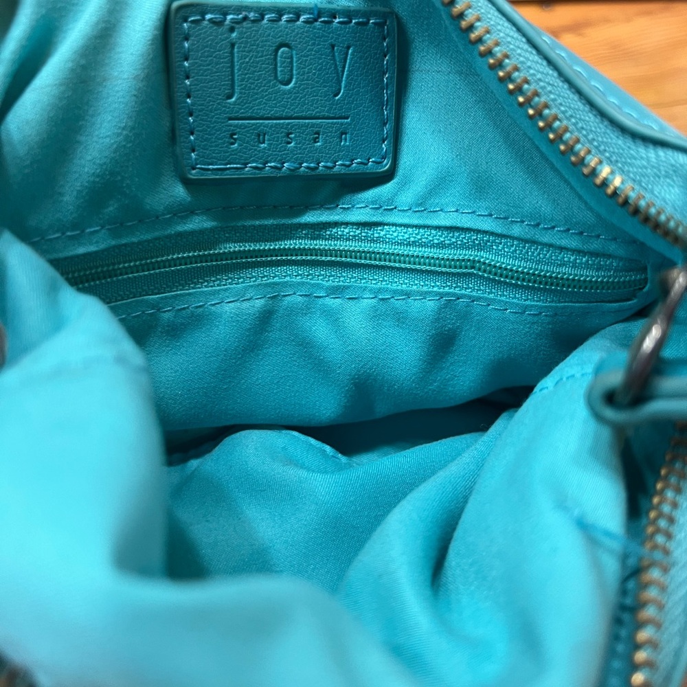 Joy Susan Woven Teal turquoise Crossbody Bag - Picture 4 of 8